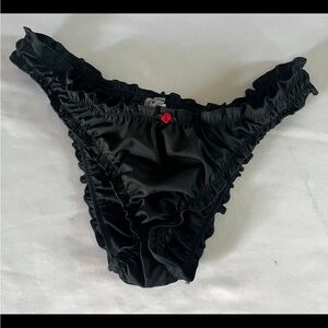 Victorias Secret Pink Nwt  Black  Swim Bikini Bottom Medium